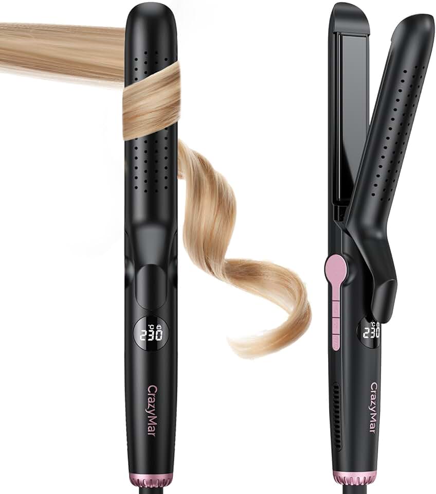 Lisseur boucleur 2-en-1 - 9 températures, ionique, cool air, 110-230°C, coiffure maison & voyage