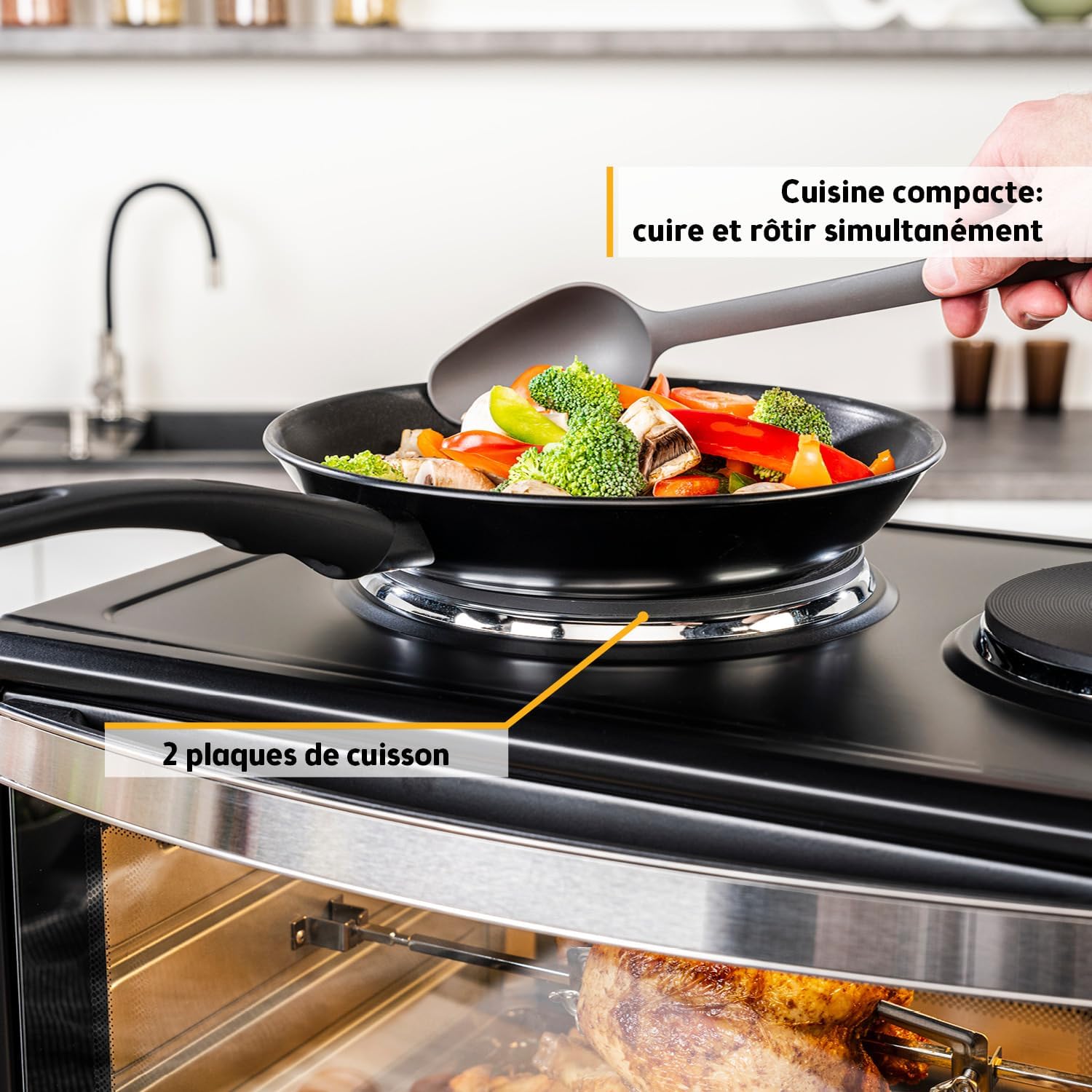 TZS First Austria - Mini-four 60L - 3200W, 230°C, 6 modes, 4 hauteurs