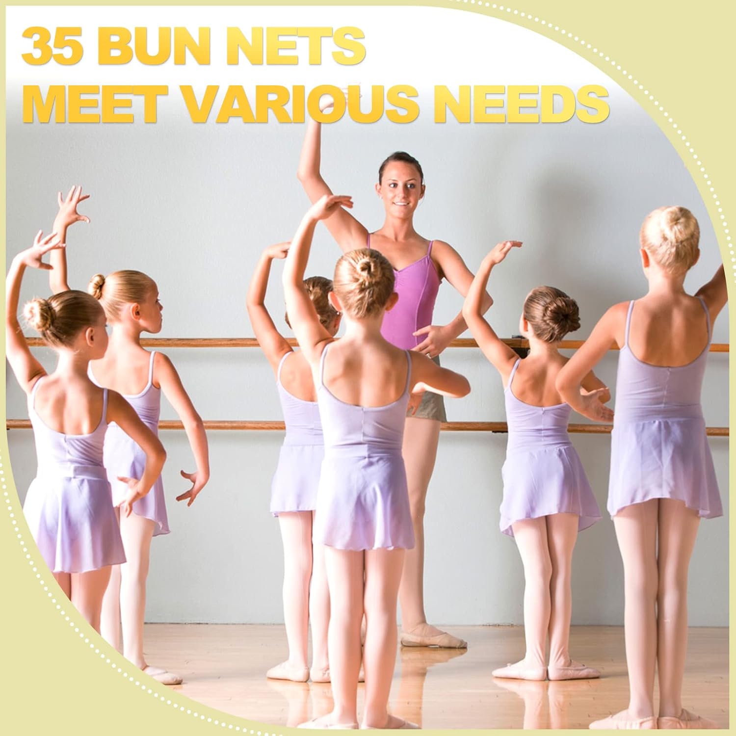 Filets à cheveux – 35 pièces – invisibles, élastiques, chignon, or