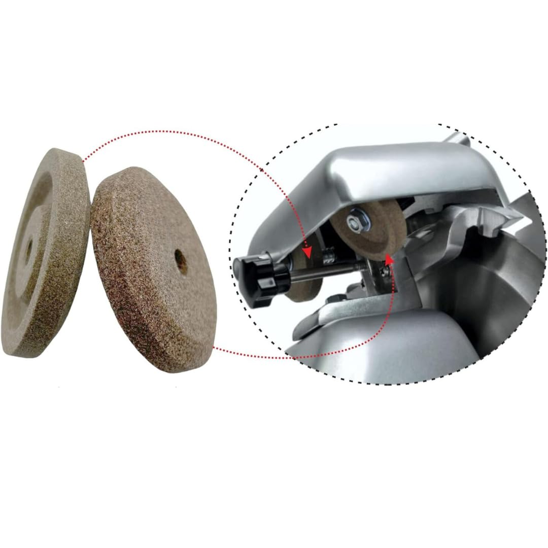 Aiguiseur lame trancheuse - grain fin et grossier - ø45x8mm - trou 6mm