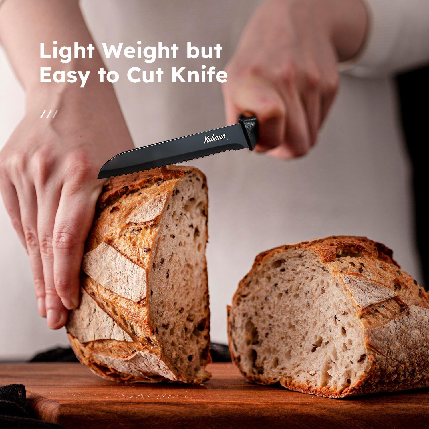 Yabano - Set 7 pièces bloc plastique, inox tranchant, anti-rouille