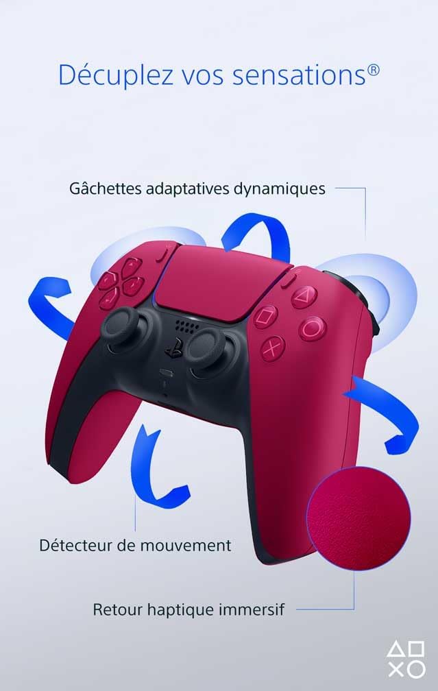 Sony - Manette DualSense Cosmic Red - Sans fil, haptique, PS5/PC