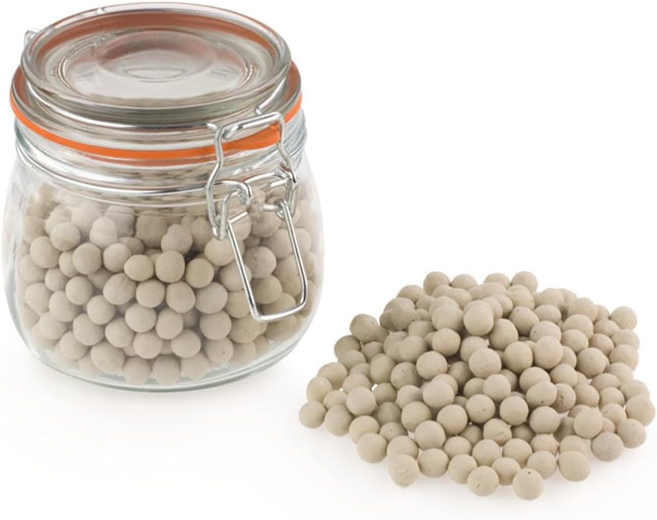 Tala - billes de cuisson en céramique - 32 cm - pot en verre, réutilisables, 700g