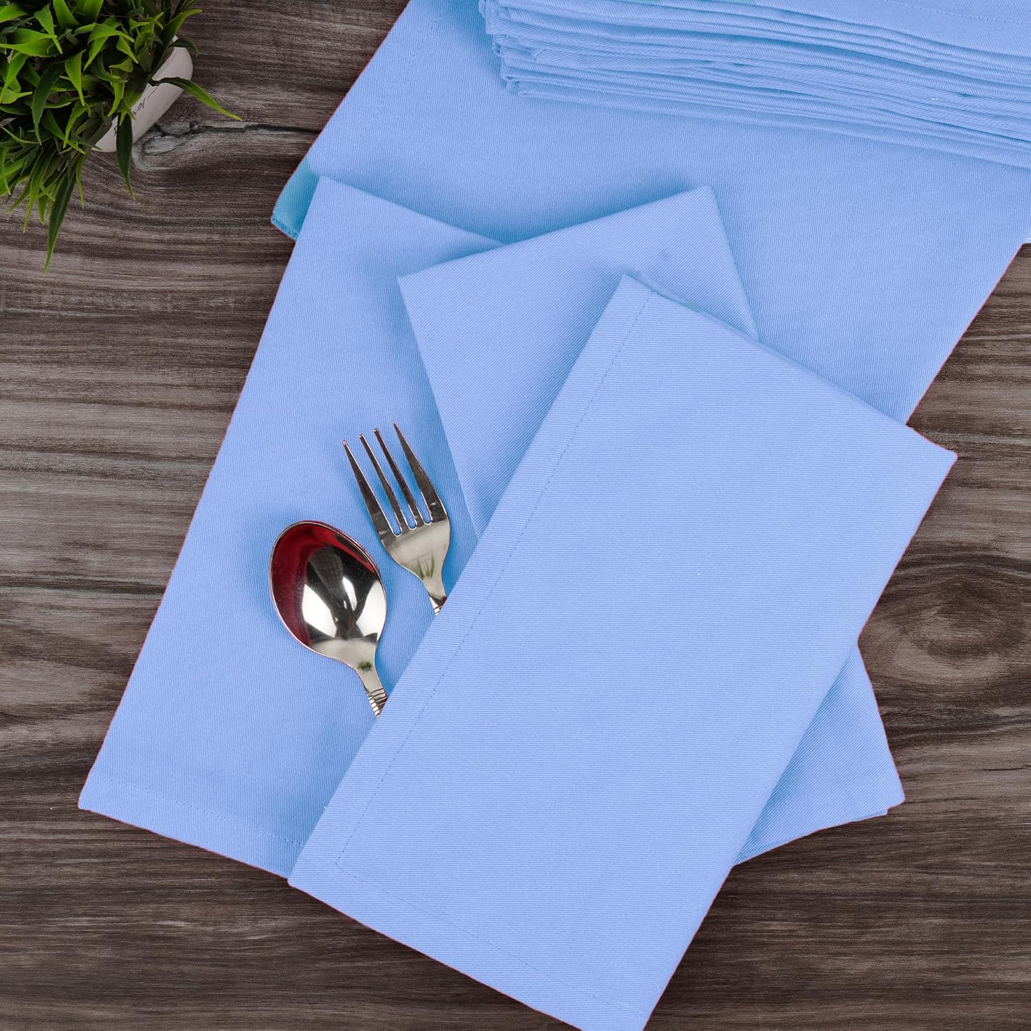 Sweet Needle - Lot de 12 serviettes 45x45 cm coton épais, coins arrondis