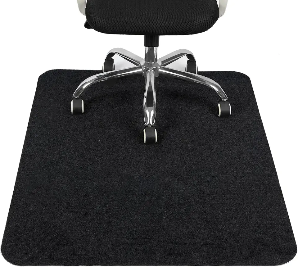 COSYLAND - Tapis chaise bureau - 90x120 cm - antidérapant, protège sols durs, facile à nettoyer, noir - 1.0