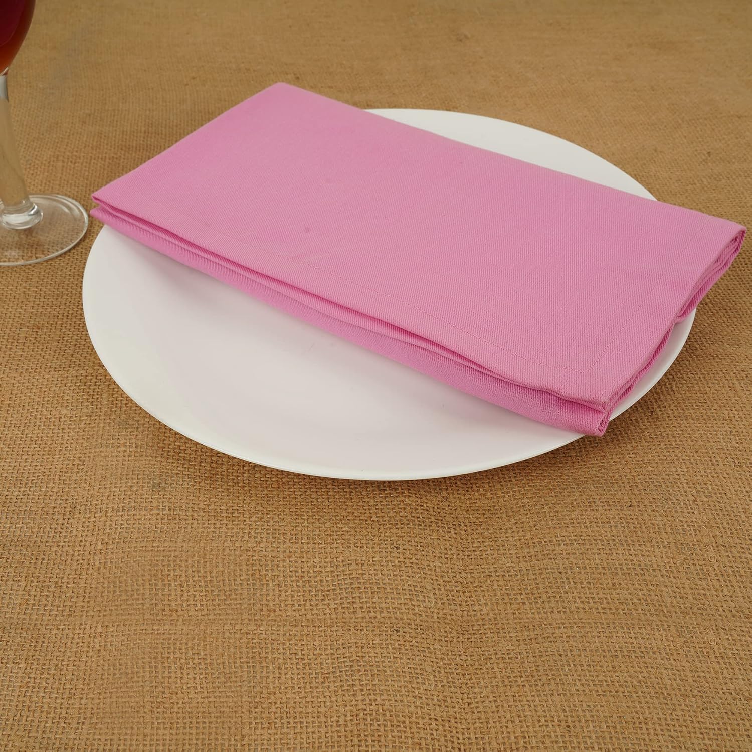 Sweet Needle - serviettes de table 45x45cm - coton épais, coins arrondis, lot de 12