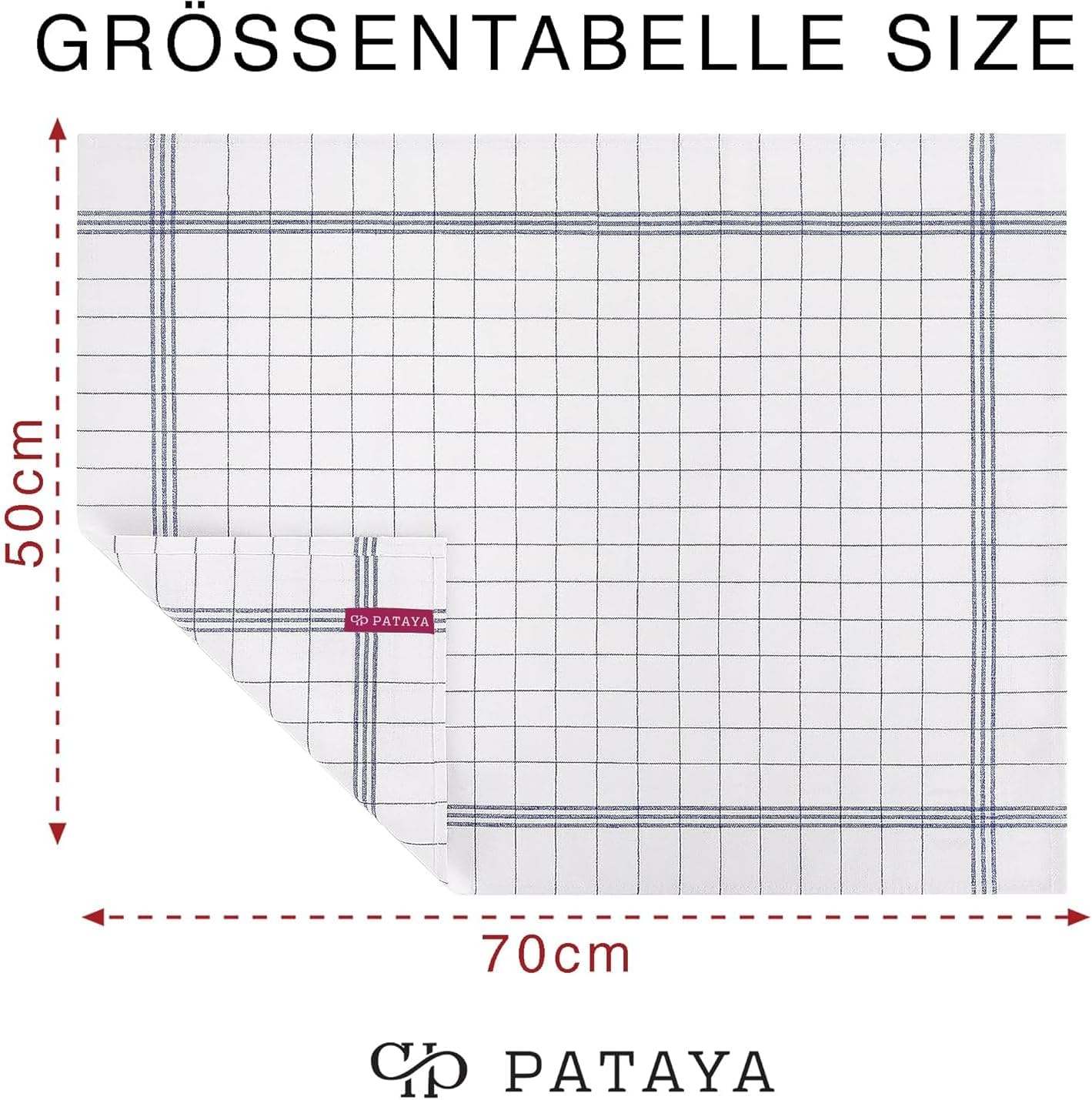 Pataya - Torchons de cuisine série professionnelle - 50x70 cm - 100% coton bleu super absorbant, lot de 20