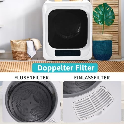 Sèche-linge inox mural, 4kg, 850W, UV, LED, 60dB, 6 programmes