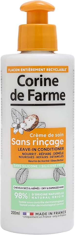 Corine de Farme - Crème Soin Karité - 200 ml - Nourrit, répare, démêle, sans silicone