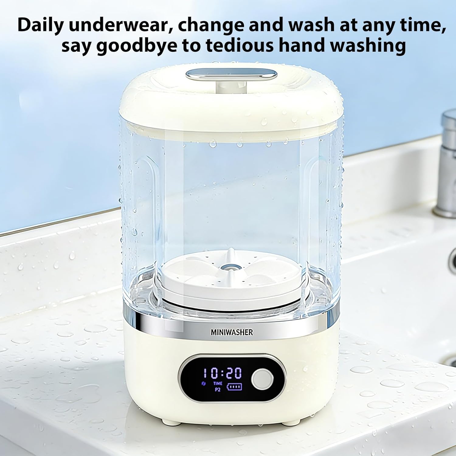 Mini machine à laver portable - 1L - sans fil, rechargeable, compact