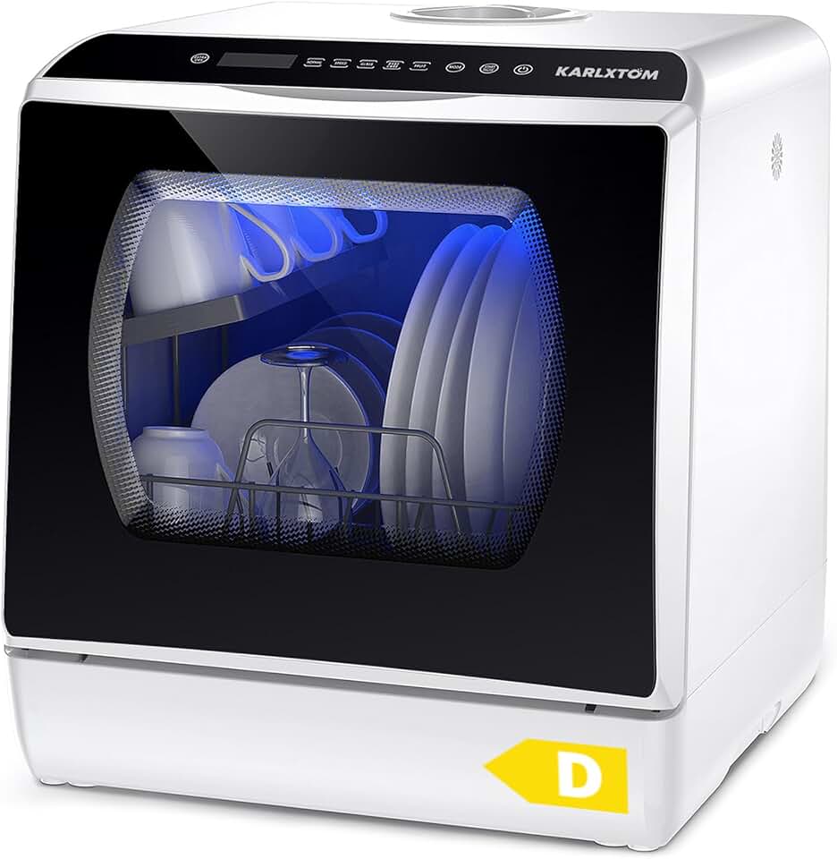 Karlxtom - Mini lave-vaisselle de table, 45 cm, 6 programmes, LED