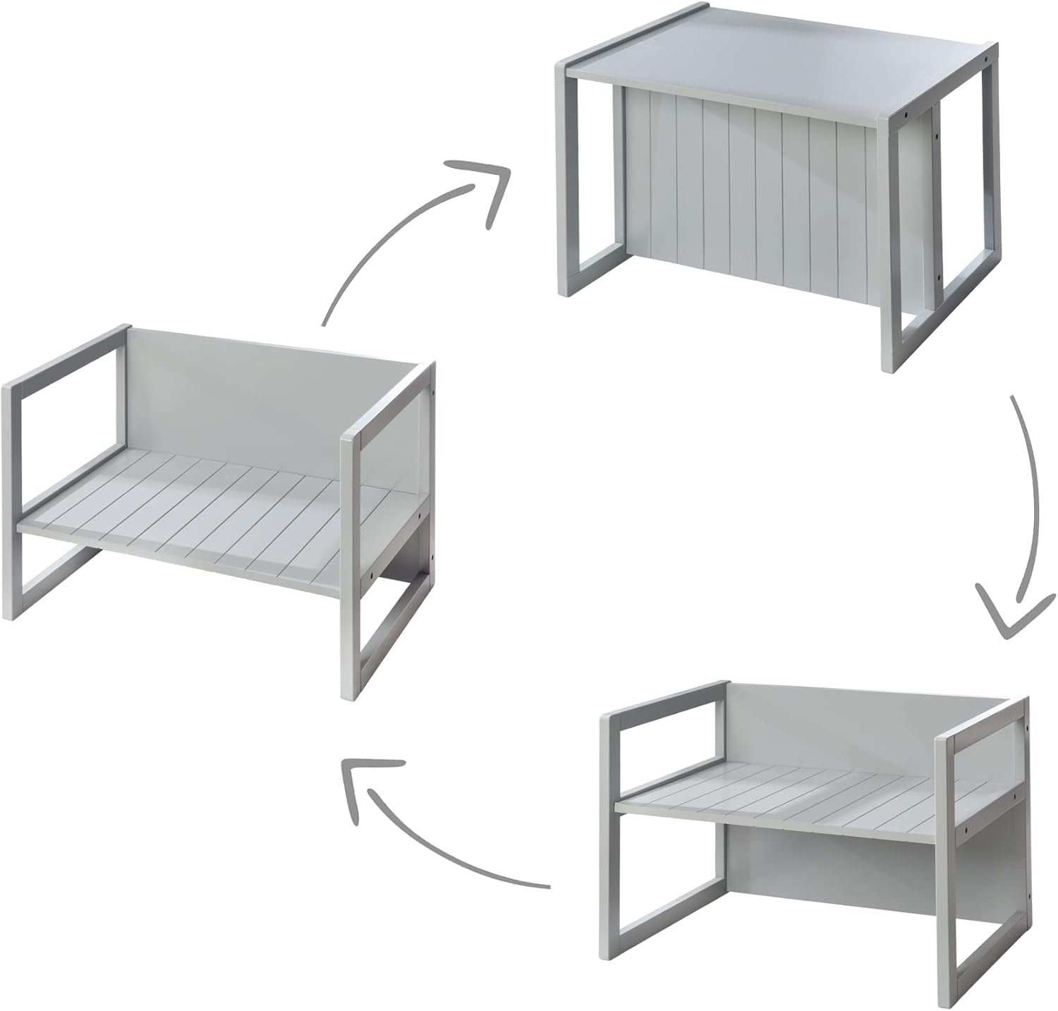 Roba - Ensemble table et chaise enfant - réglable 3 hauteurs - style campagne, gris
