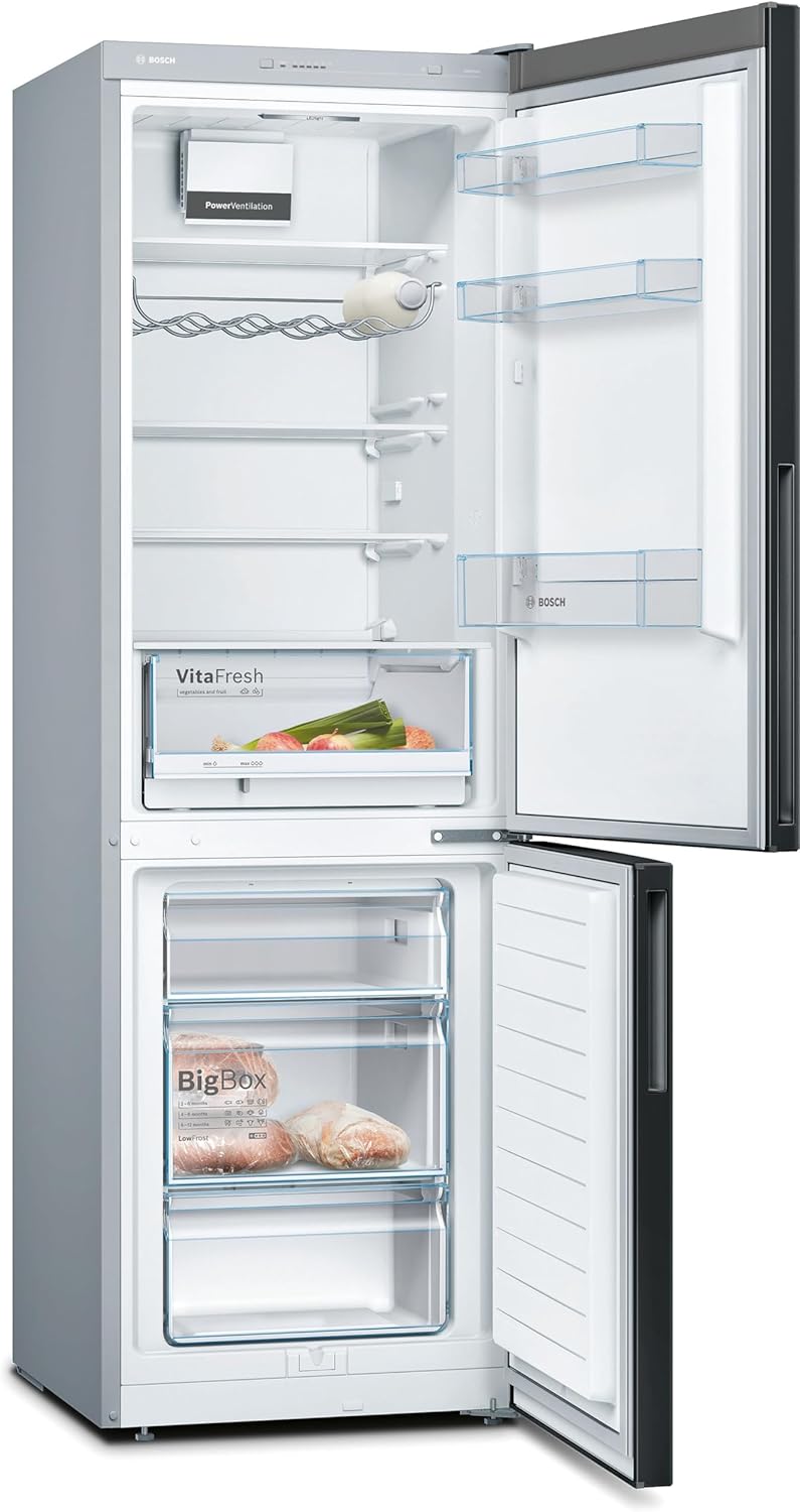 Bosch - Série 4 KGV36VBEAS - 186x60 cm - 214L/94L, noir, KGV36VBEAS