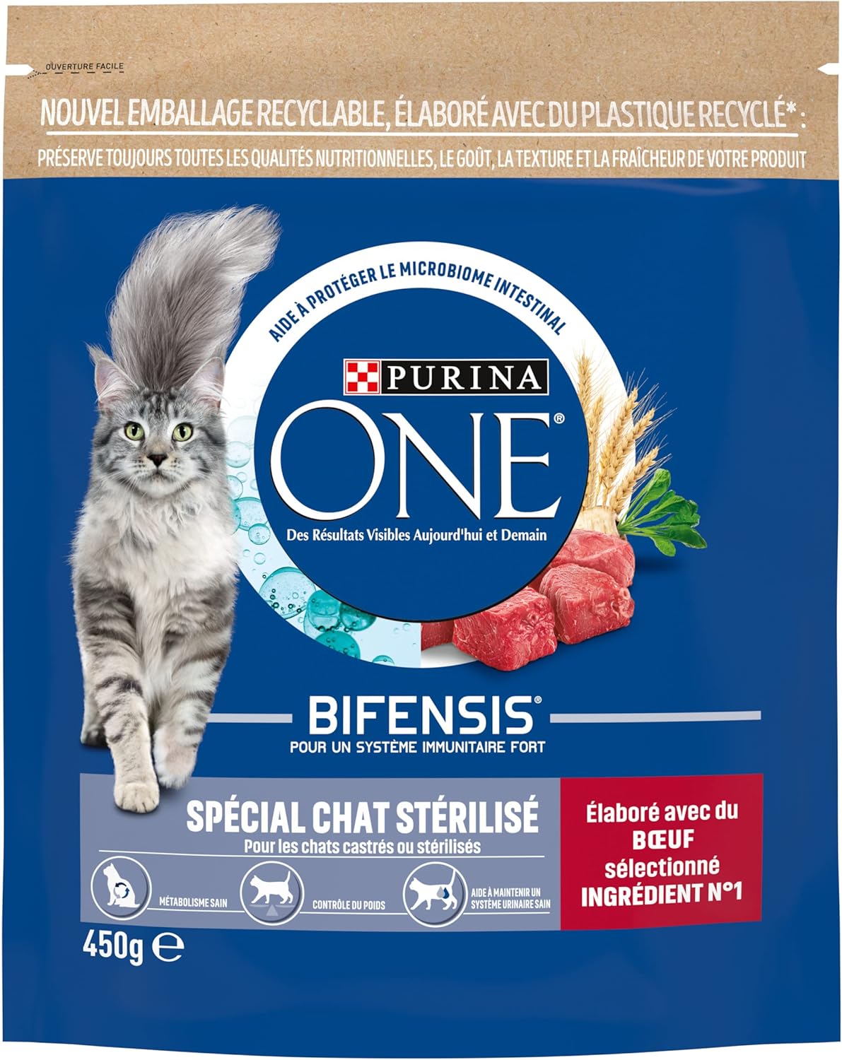 Purina One - Bifensis Chat Adulte - 10 x 450g - Immunité et urinaire sain