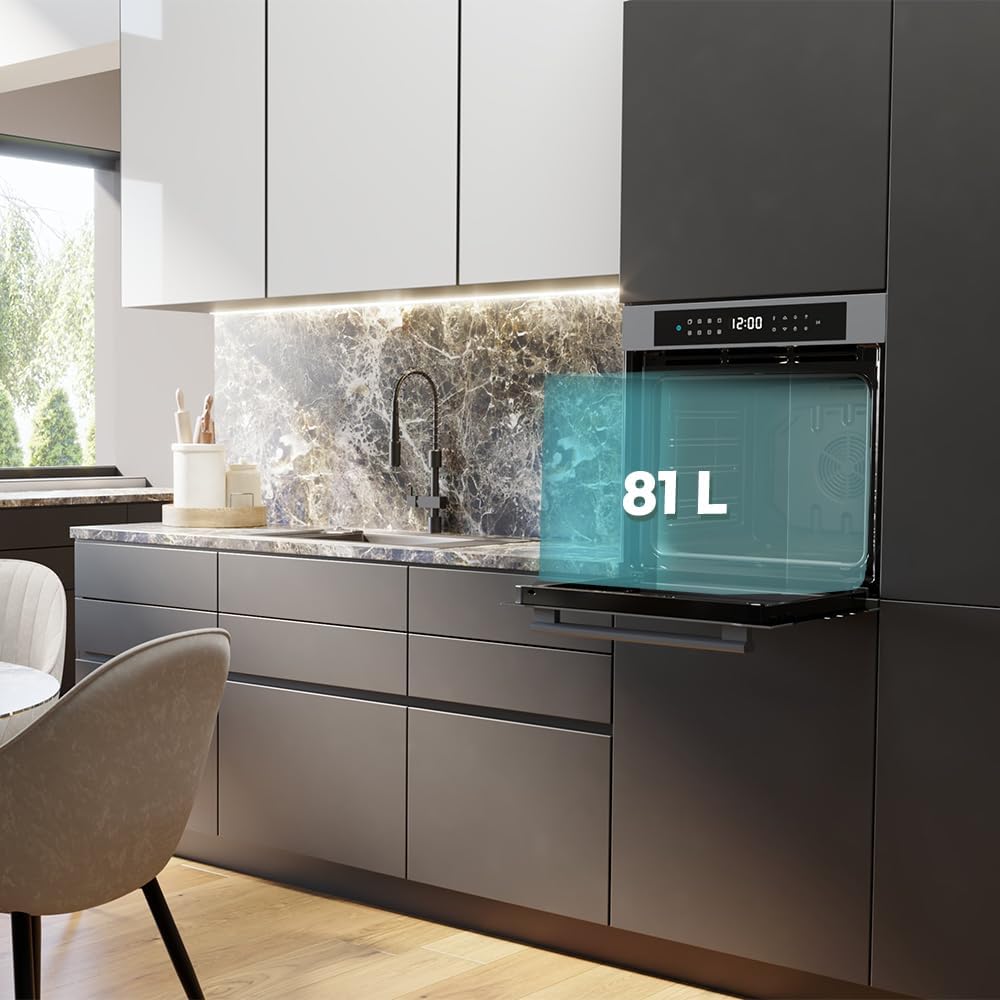 Cecotec - Four encastrable 60cm, 81L, pyrolyse, airfryer, P506000