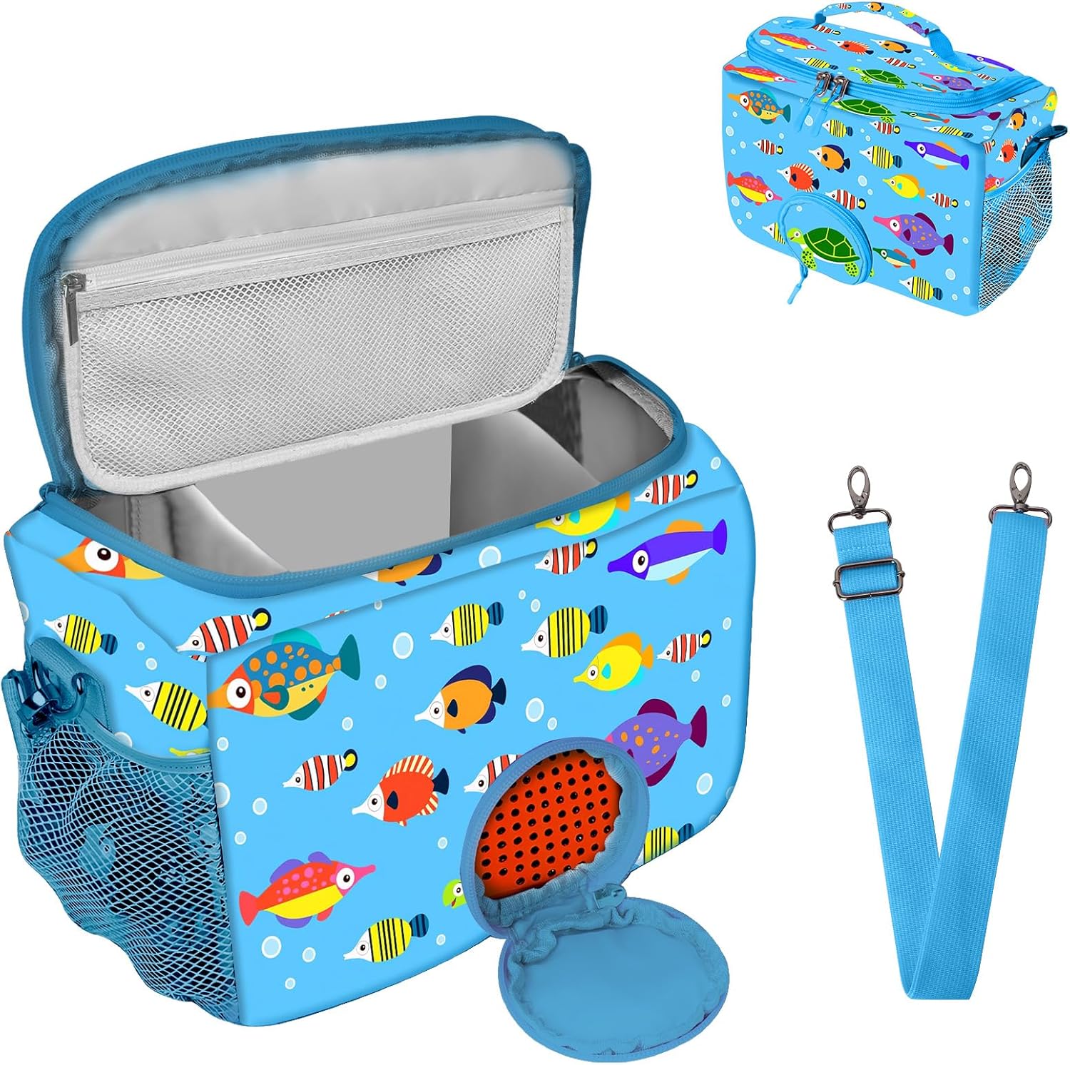 Étui de transport pour Toniebox - bleu - rangement Tonies, accessoires, sangle ajustable