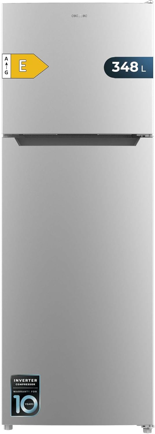 Cecotec - Bolero CoolMarket 2D - 348L - Inox, NoFrost, basse conso, 2 portes, compresseur Inverter, 348NF