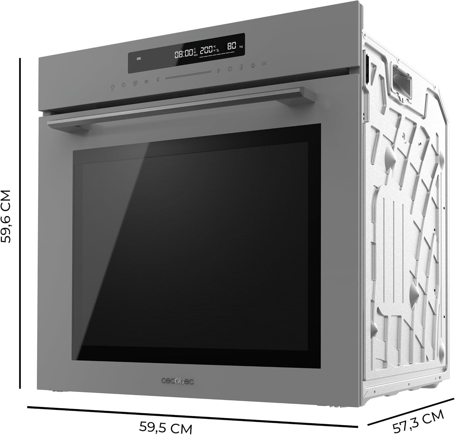 Cecotec - Bolero Hexa SM406000 - 60cm - four encastrable 72L, 12 fonctions, Steak et Pizza Master, Steam, A+ - SM406000