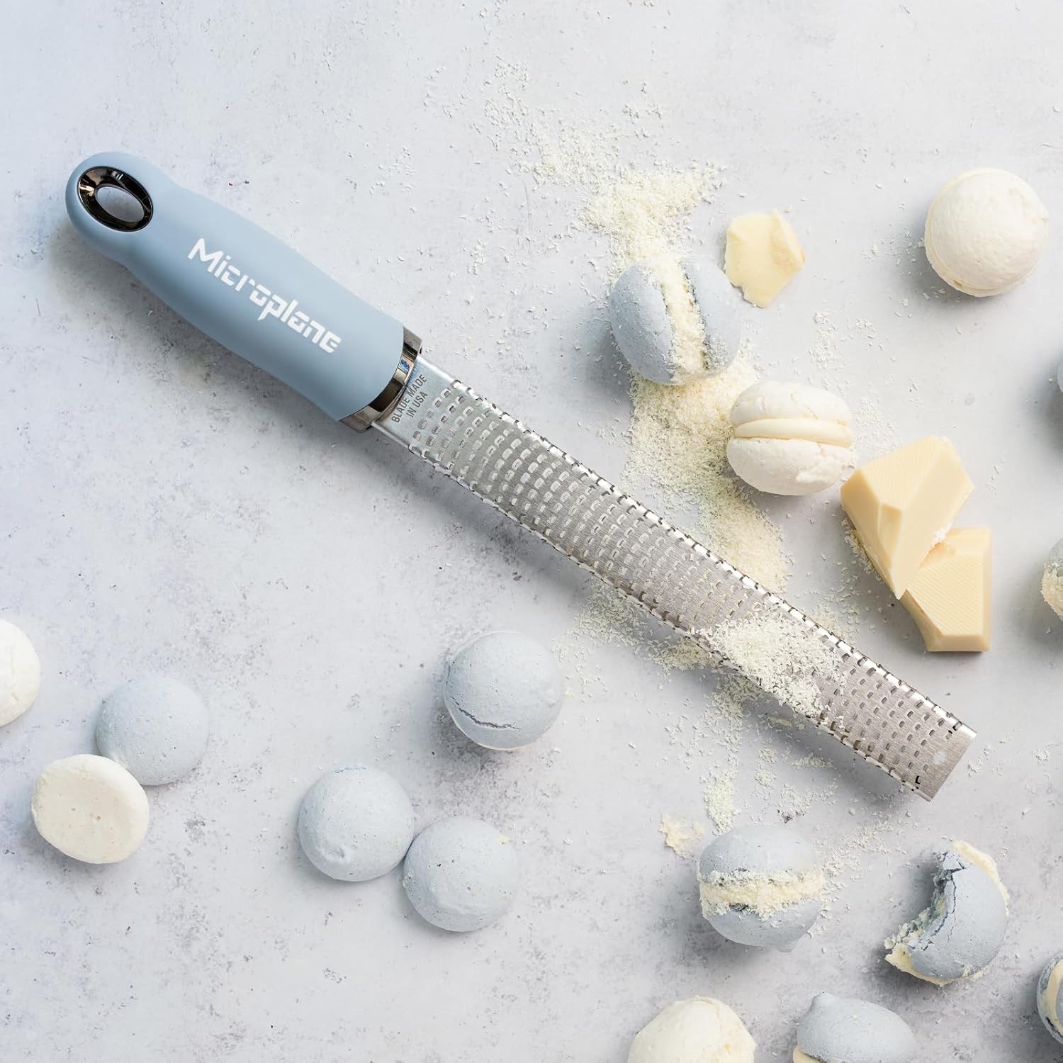 Microplane - zesteur Classic - lame fine, bleu, polyvalent, fabriqué USA