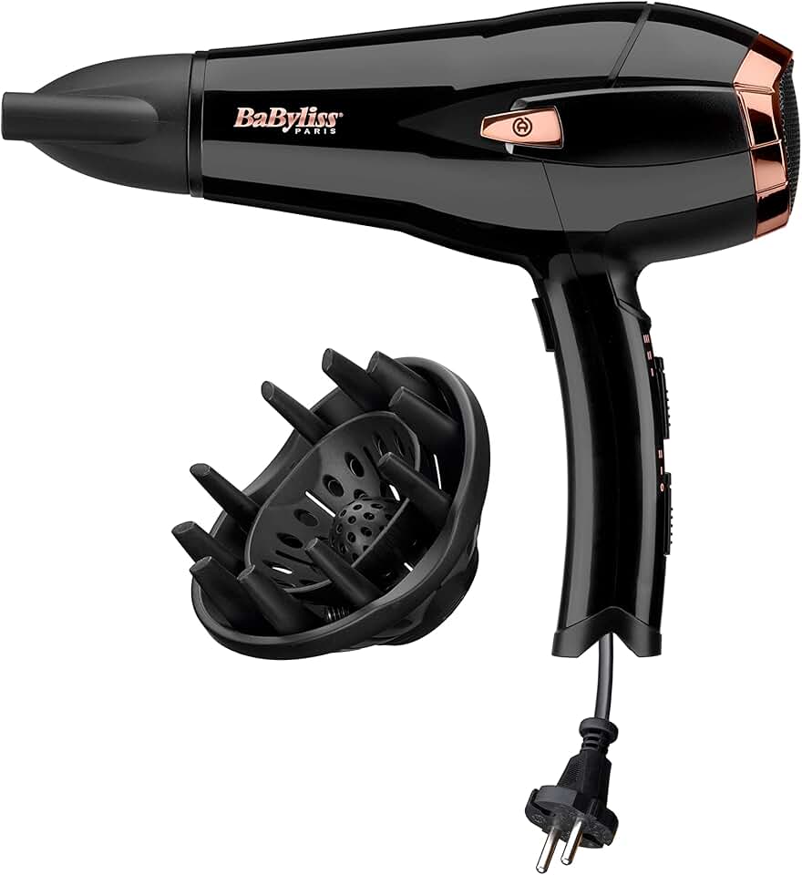BaByliss - Cordkeeper sèche-cheveux 2000W, ionique, 3 temp., câble rétractable, D373E