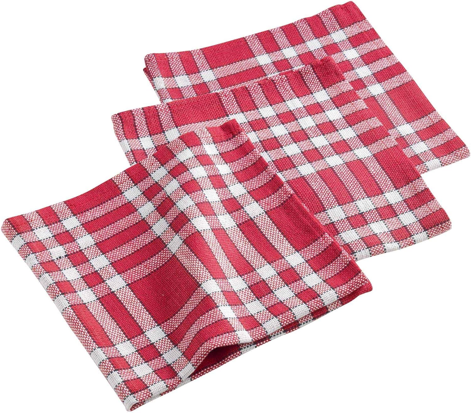 Douceur d'intérieur - Traditio - 45x45 cm - lot de 3 serviettes coton rouge