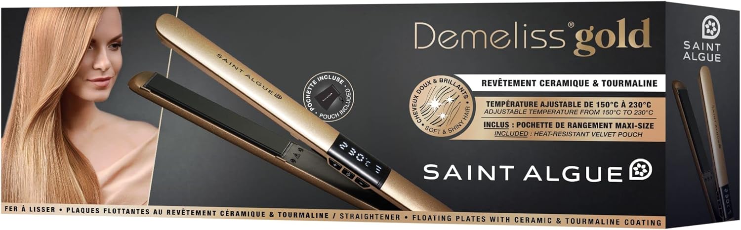 Saint Algue - Demeliss Gold - plaques fines - céramique, tourmaline, réglable 150-230°C