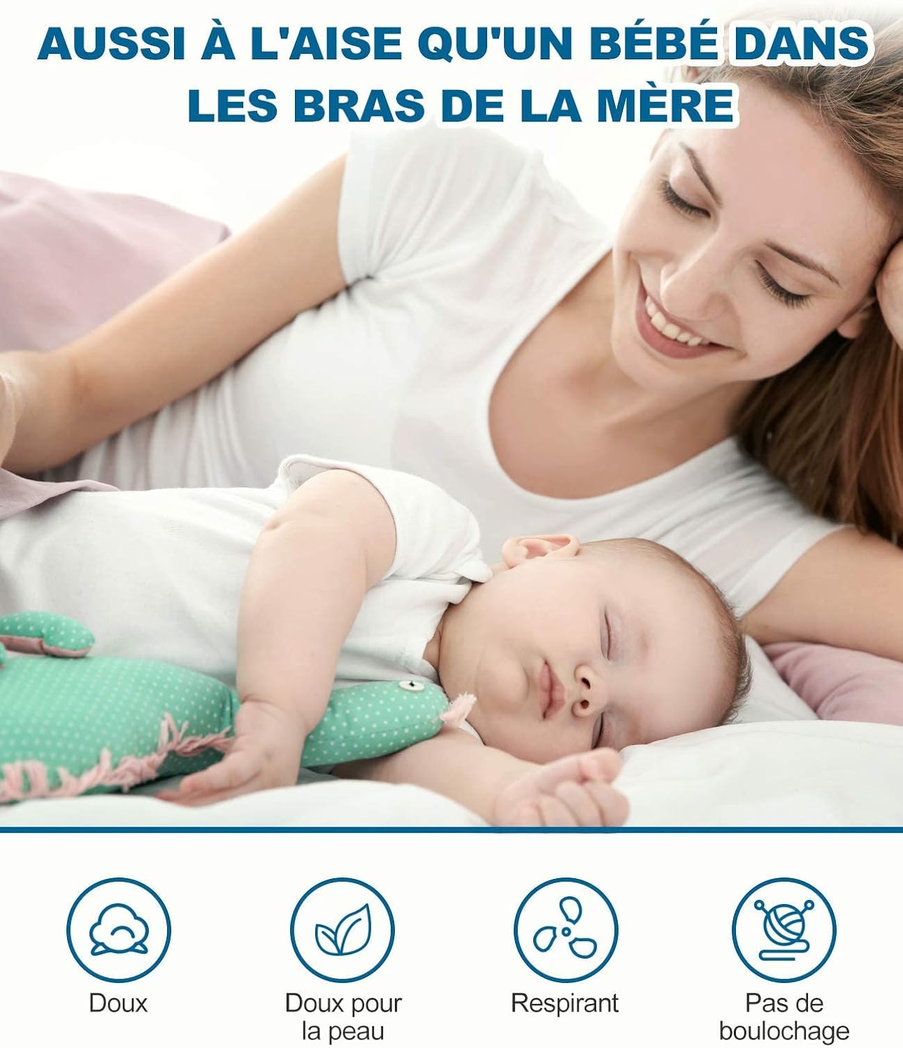 BedStory - Surmatelas Gel Mémoire 120x190cm - 7,5cm, ventilé, housse lavable