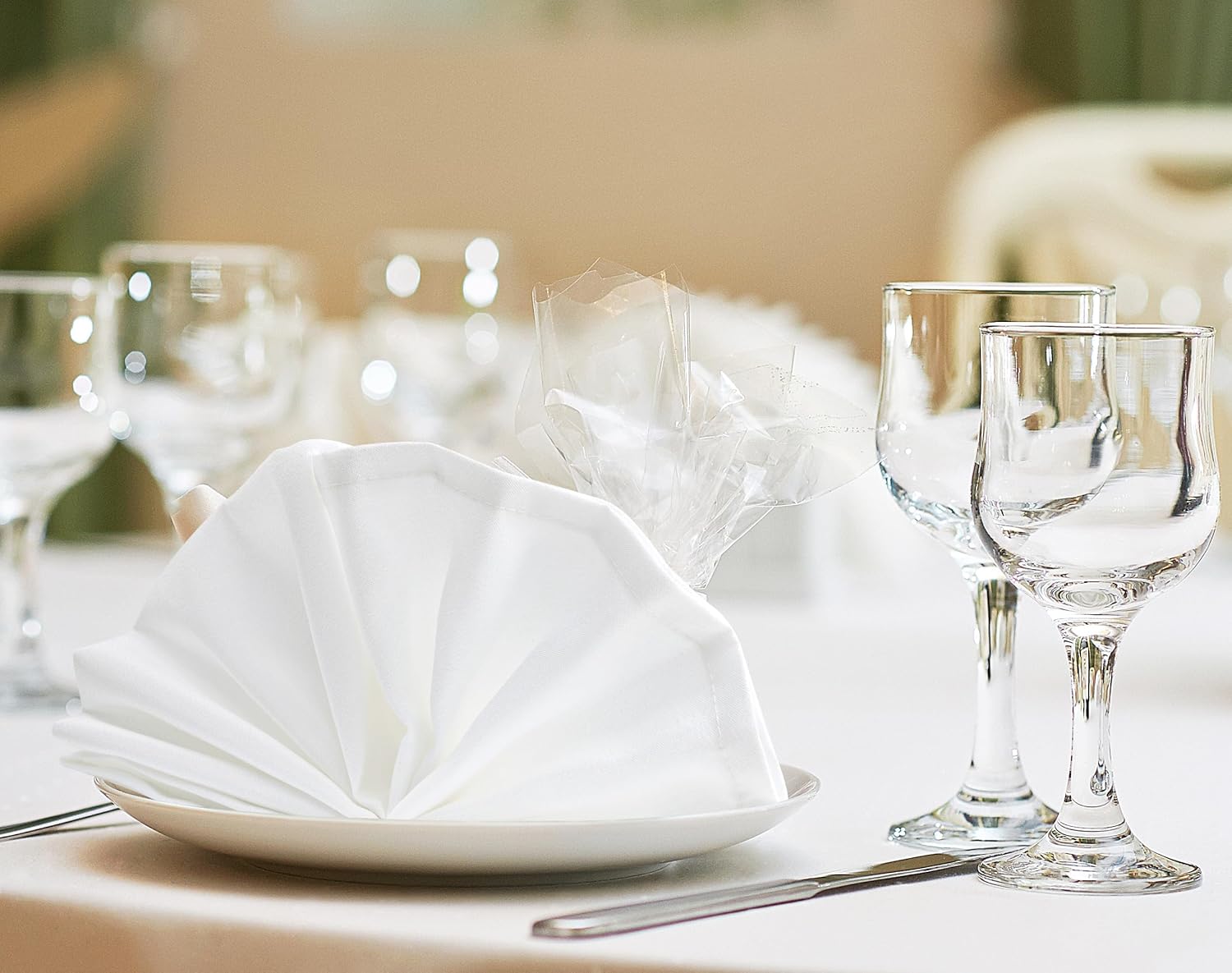 KICHLY - serviettes en tissu, lot de 24, 43x43 cm, polyester, douces et réutilisables