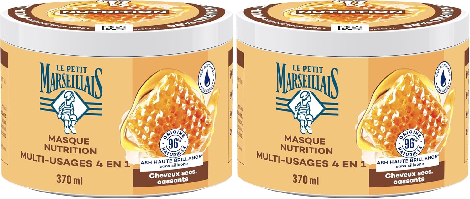 Le Petit Marseillais - Masque 4en1 370ml - Nutrition miel karité, 96% naturel
