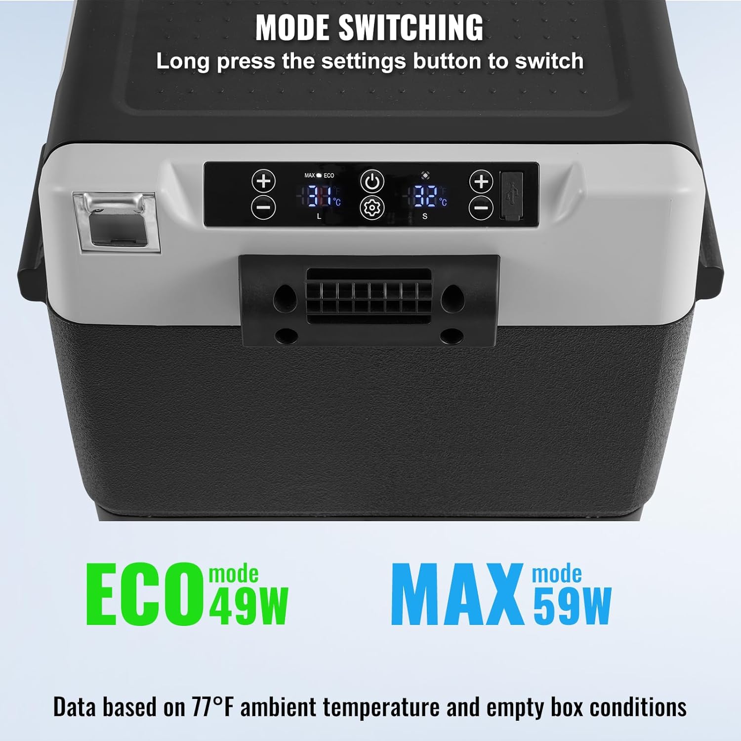 VEVOR - Réfrigérateur Portable 60L, 12V, -20°C à 20°C, roulettes