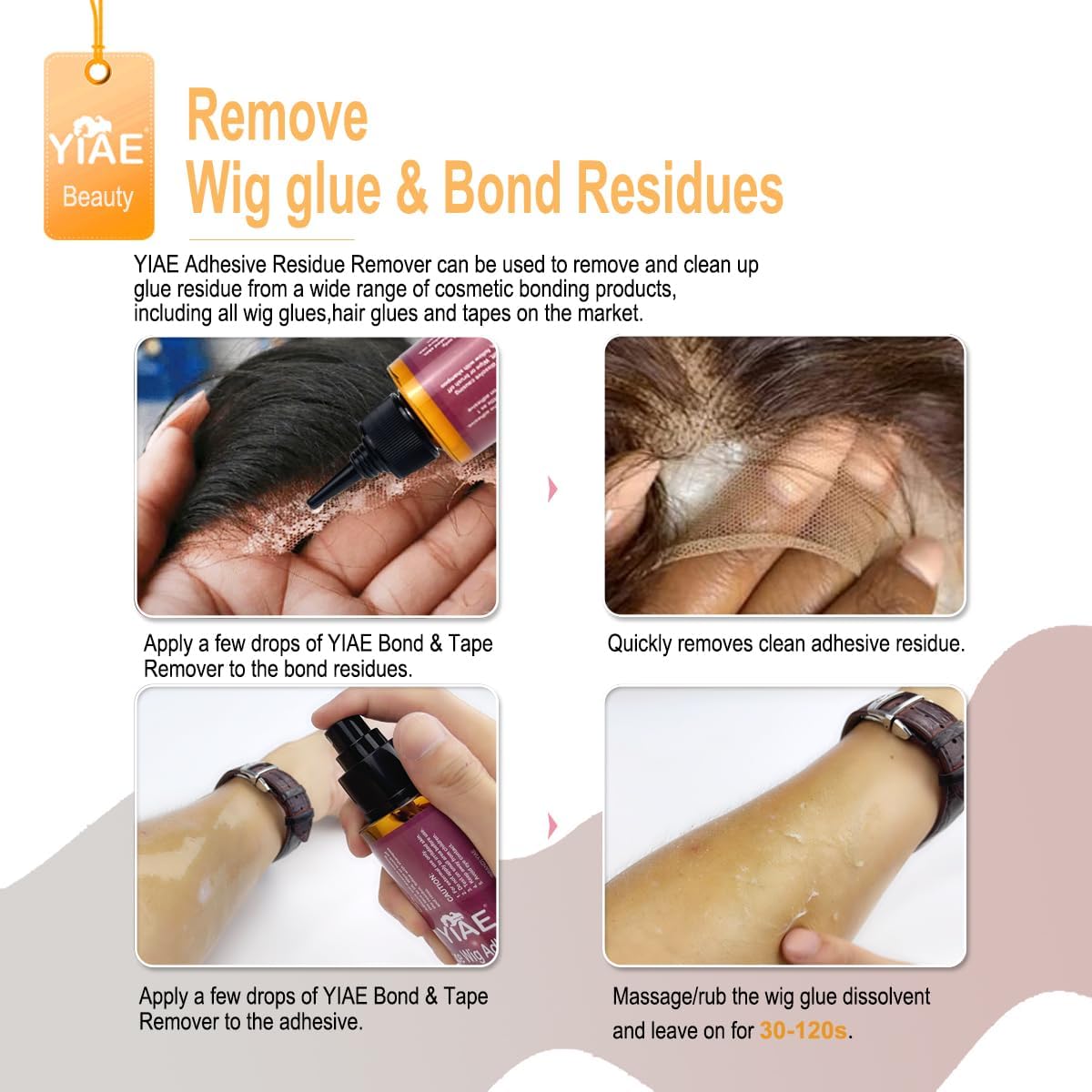 YIAE - dissolvant extensions cheveux 150ml - doux, rapide, efficace