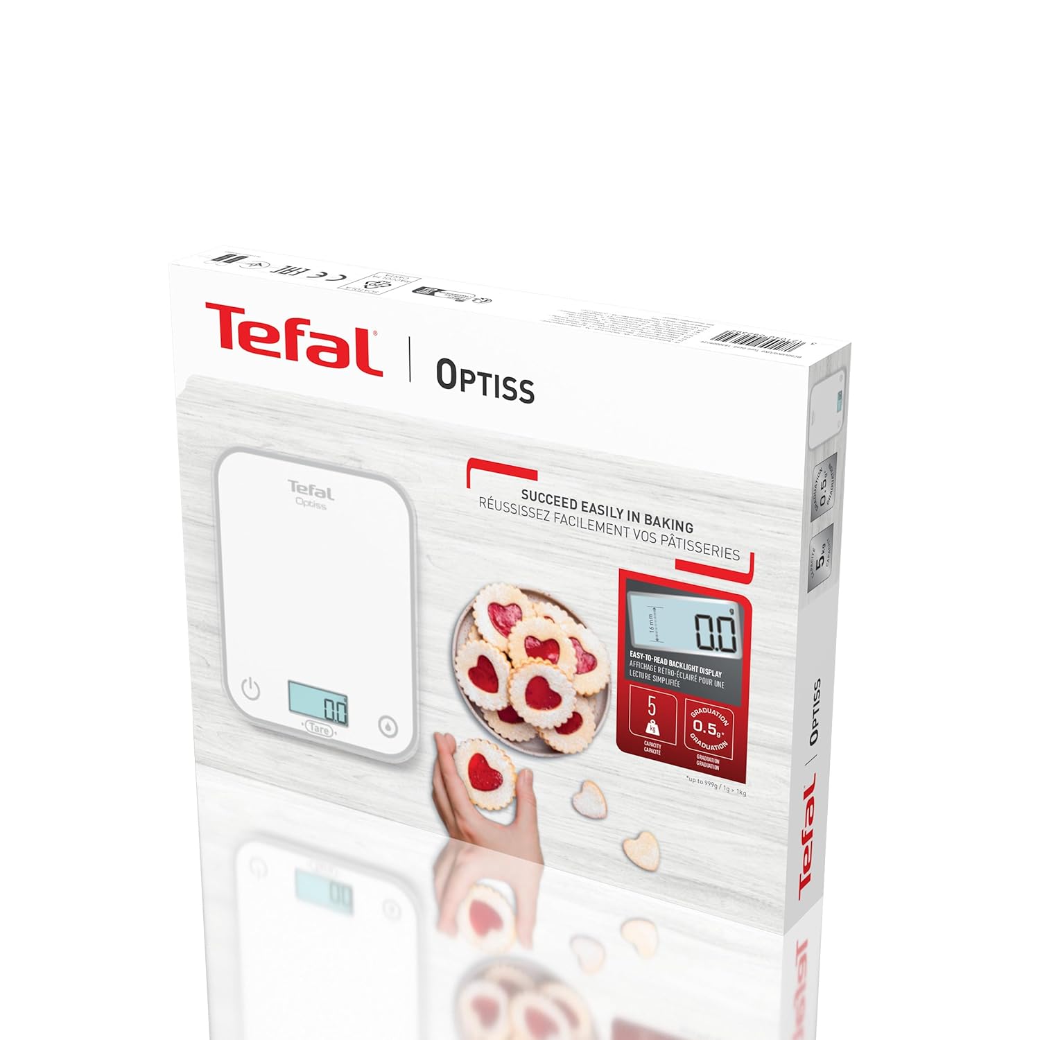 Tefal - Balance Optiss - 5kg - écran rétroéclairé, anti-rayures - BC50U0V0