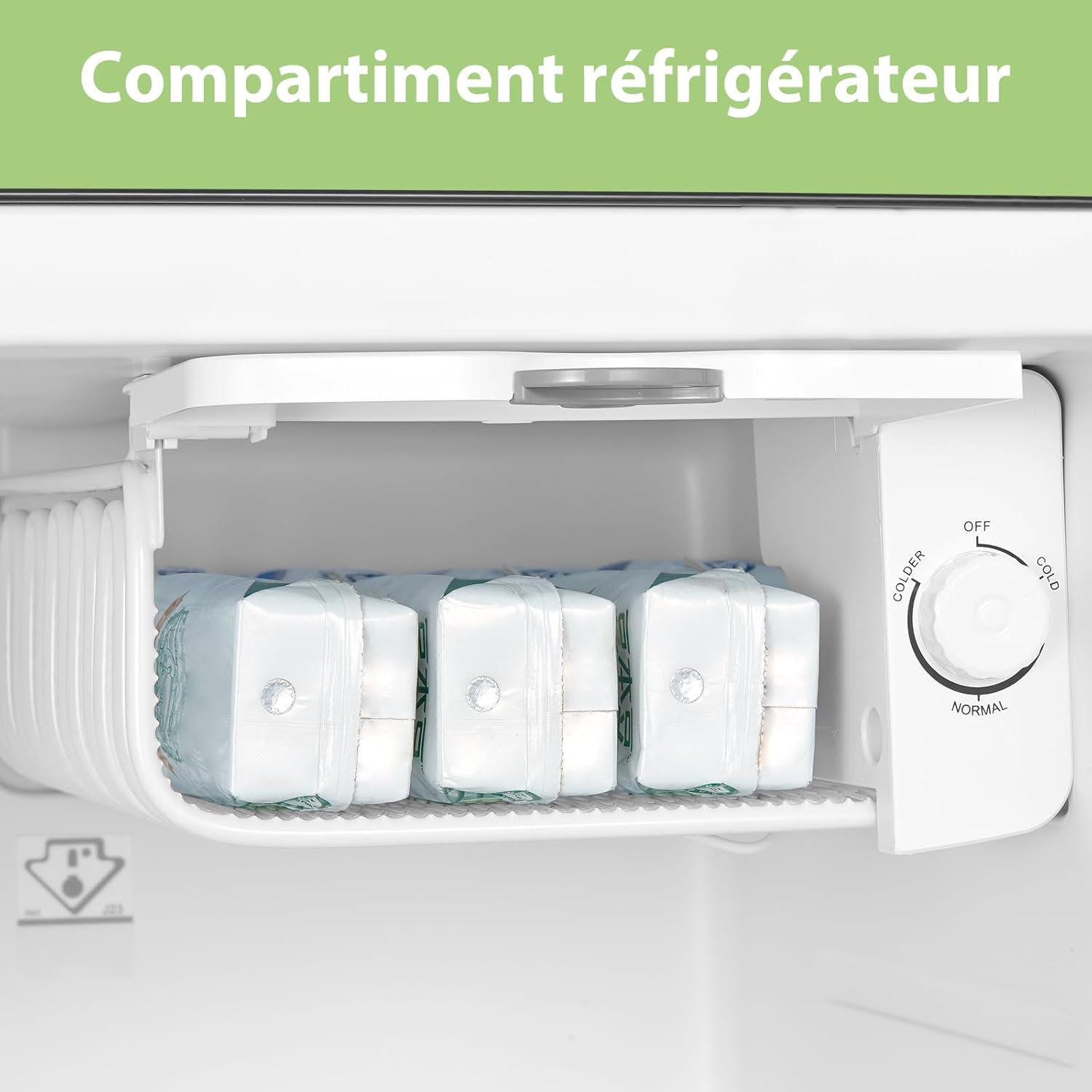 Comfee' - mini réfrigérateur rétro 47L, faible bruit, compartiment glacé - RCD50BL2EURT(E)