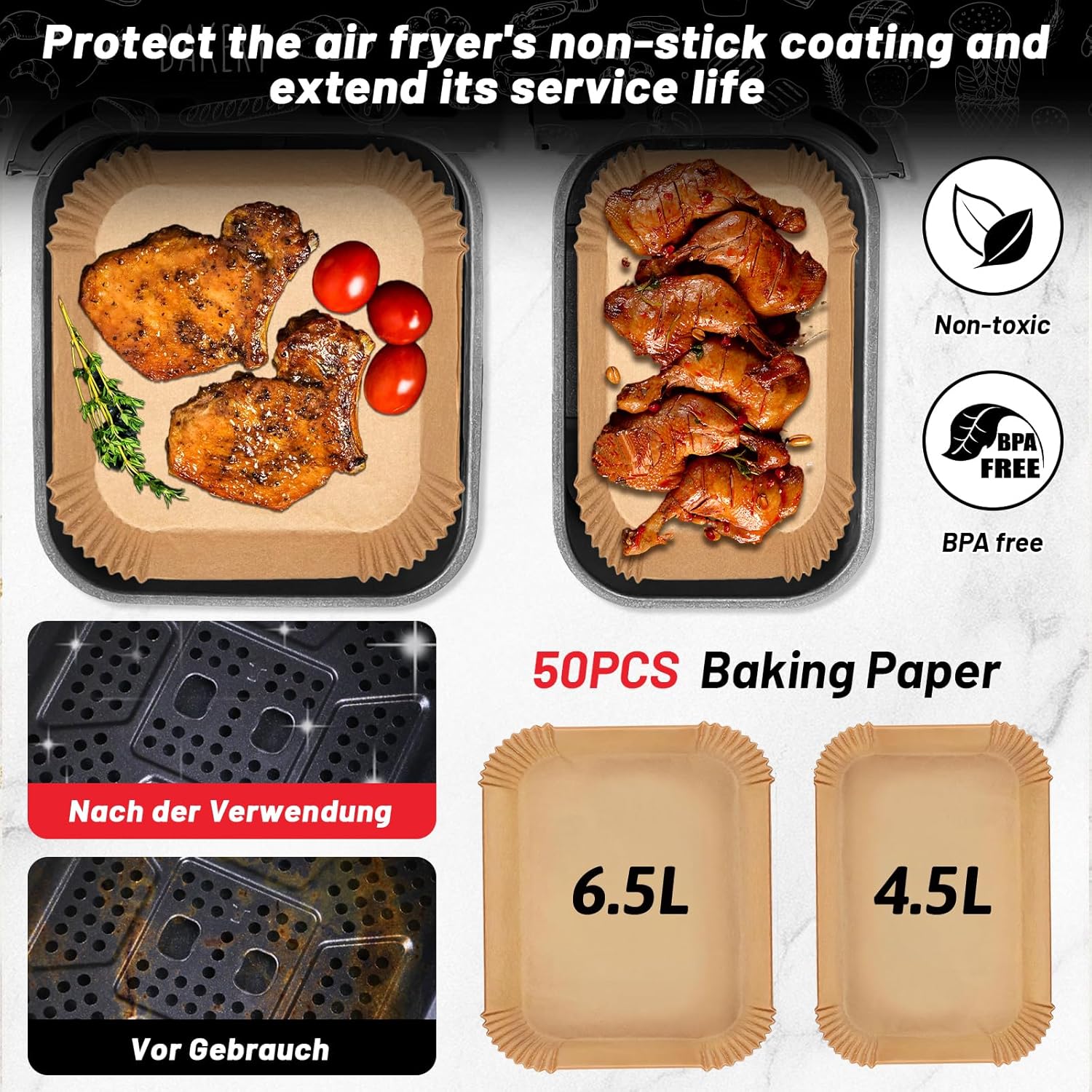 Accessoires Air Fryer - silicone, grille, papier cuisson, spray, EZ942BF0