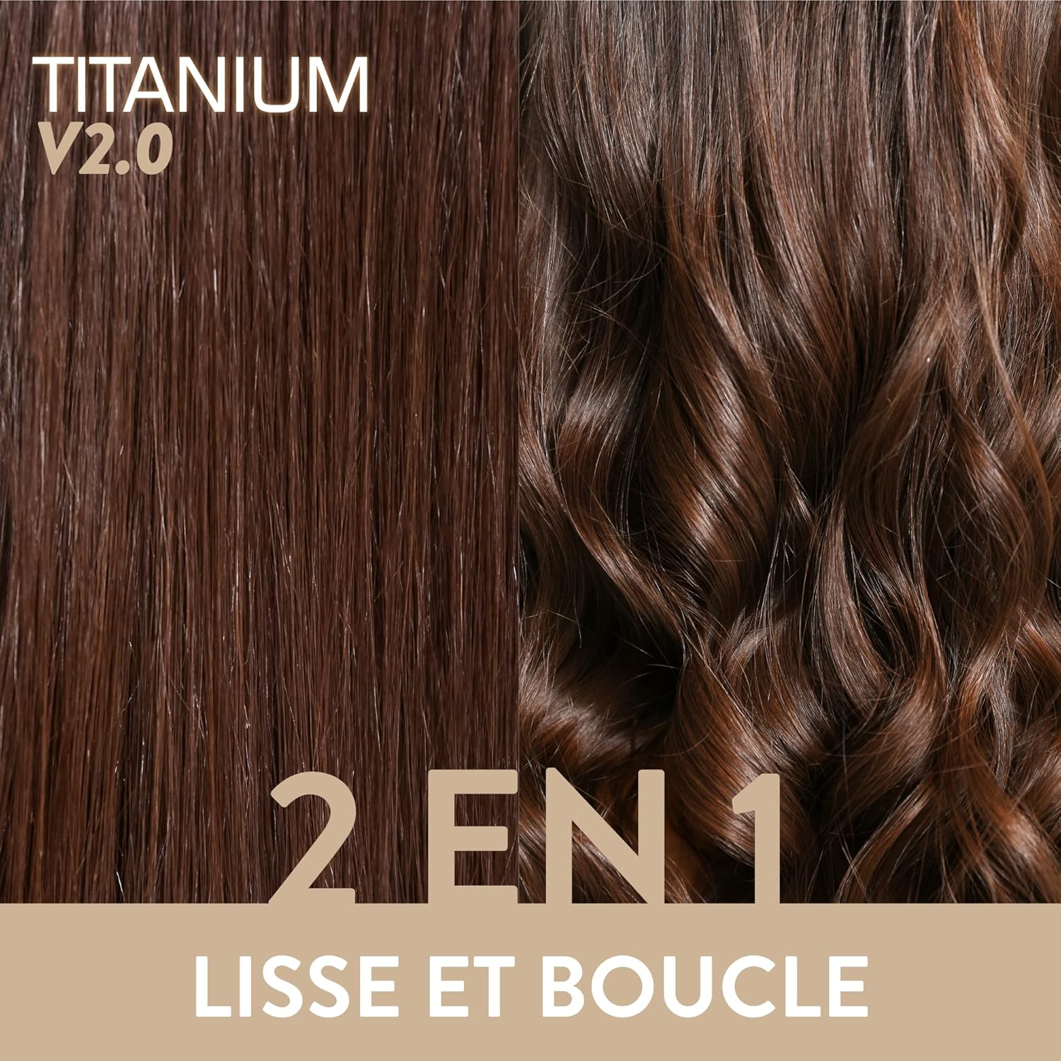 Demeliss - Titanium V2.0 - plaques fines, vapeur puissante, 2en1 lisseur/boucleur