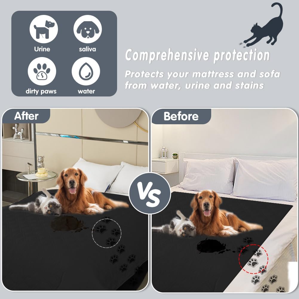 DUJUIKE - Housse imperméable canapé, antidérapante, 76-180cm, protection pour animaux