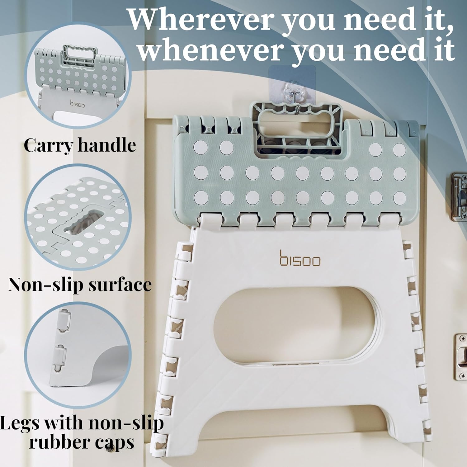 Bisoo - Tabouret pliant enfant - 22 cm - plastique, pliable, sûr