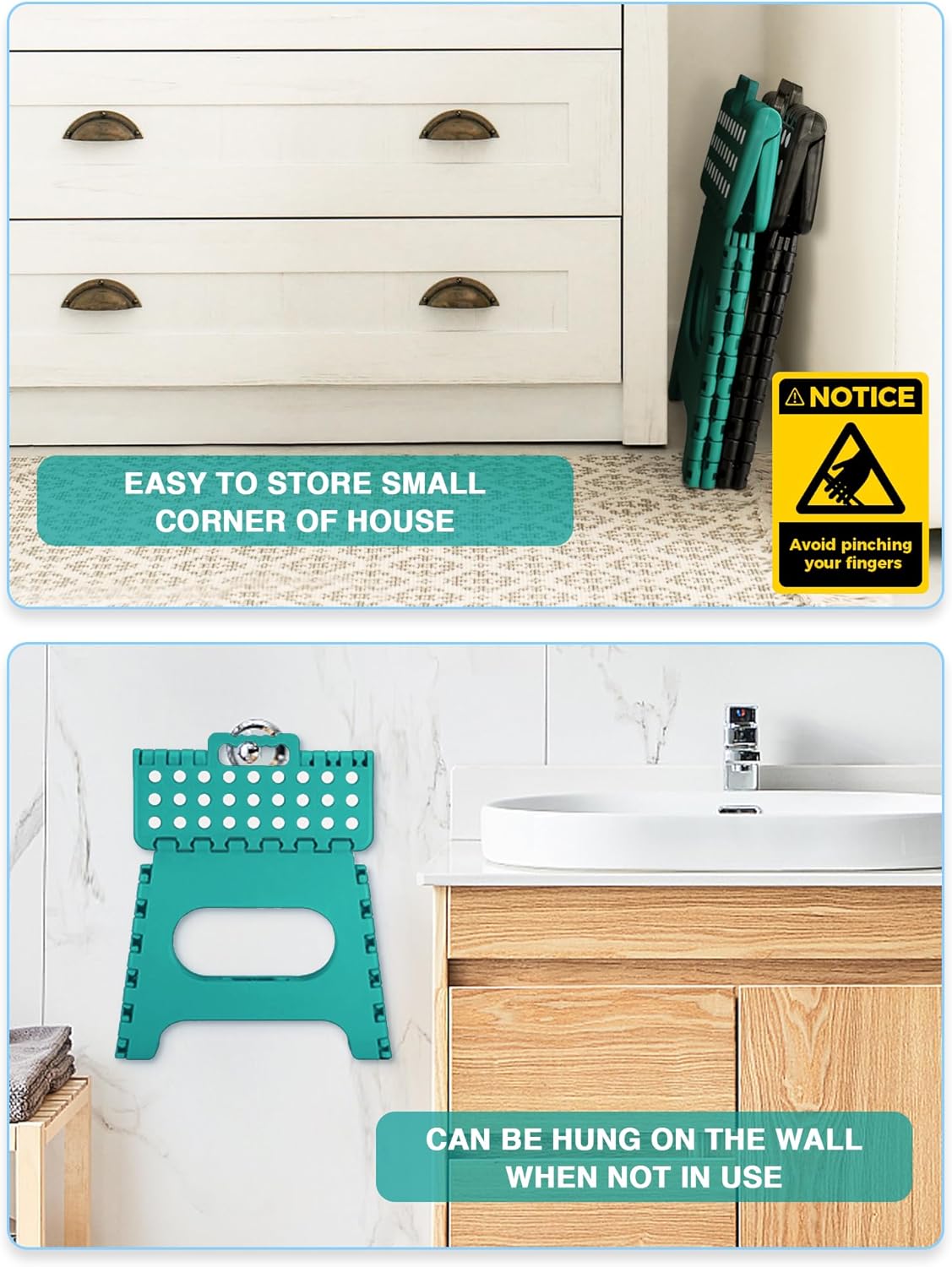 HOUSE DAY - Tabouret pliant série, 27cm, capacité 150kg, léger, compact