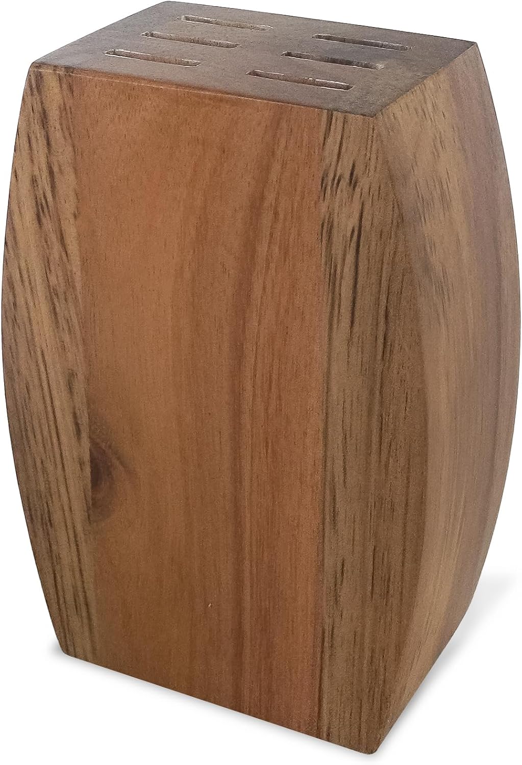 Lou Laguiole - Jet - 9x5x12 cm - Bloc acacia, 6 couteaux steak inox 13 C