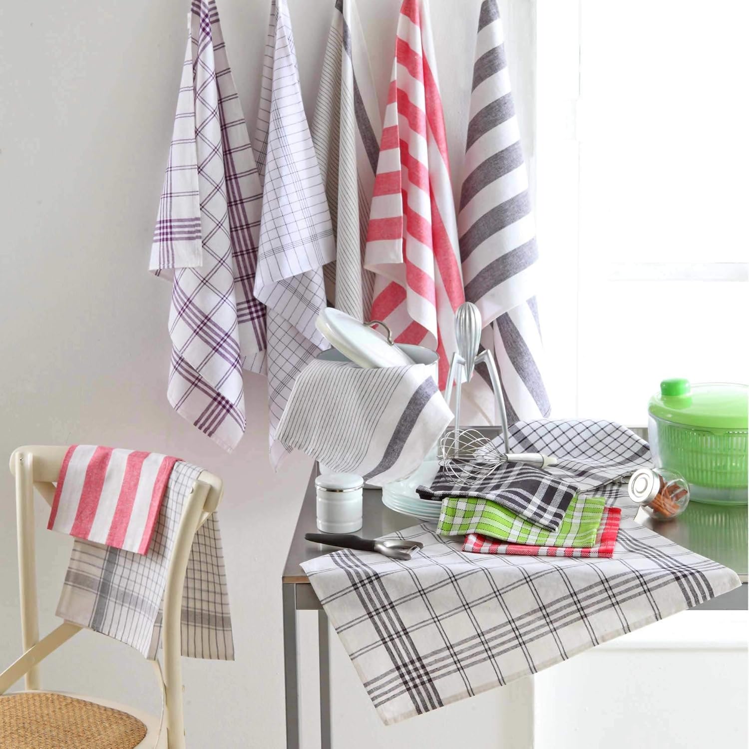 Douceur d'intérieur - Traditio - 45x45 cm - lot de 3 serviettes coton rouge