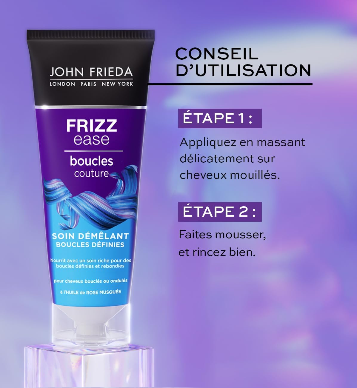 John Frieda - Frizz Ease Boucles Couture - 250ml x2 - soin démêlant anti-frisottis