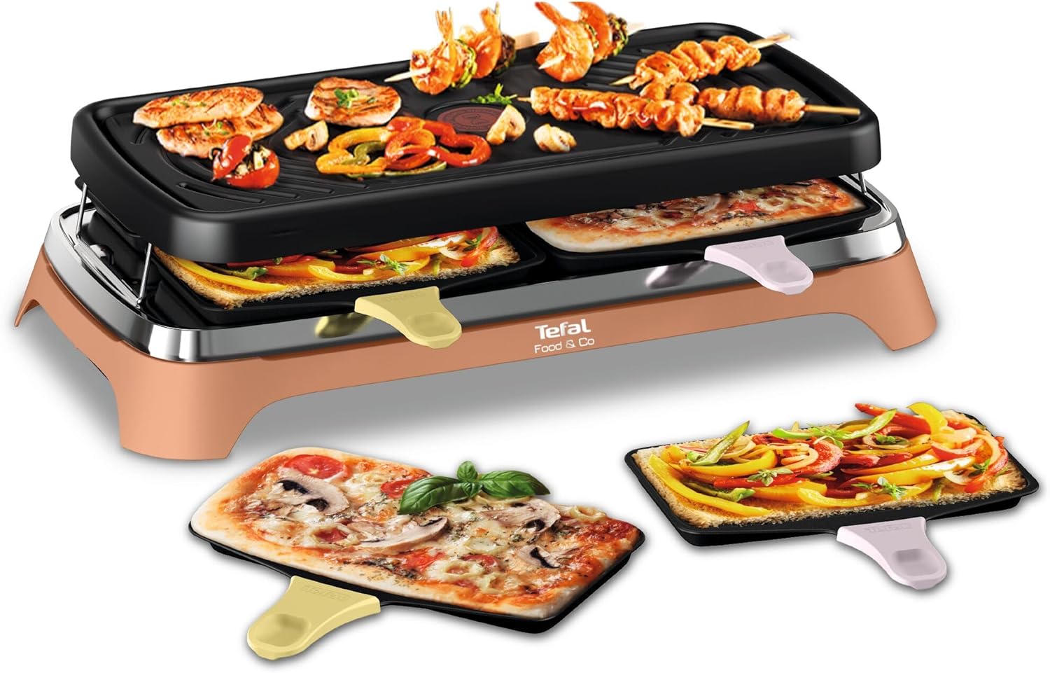 Tefal - Food & Co série - 8 pers - raclette multifonction intérieur/extérieur - RE650J10