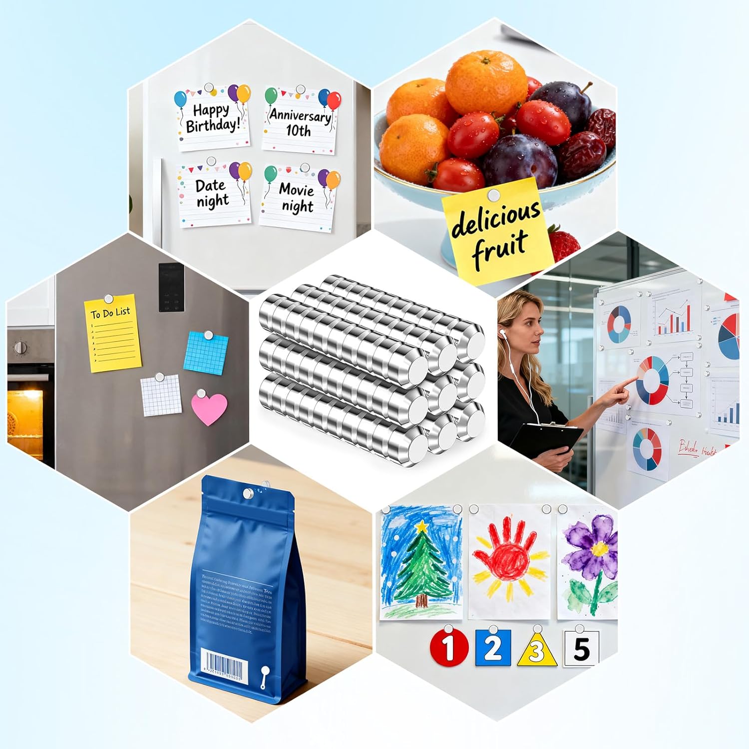 Oderra - Aimants Néodyme Série 60PCS - 6x3mm - puissants, boîte de rangement