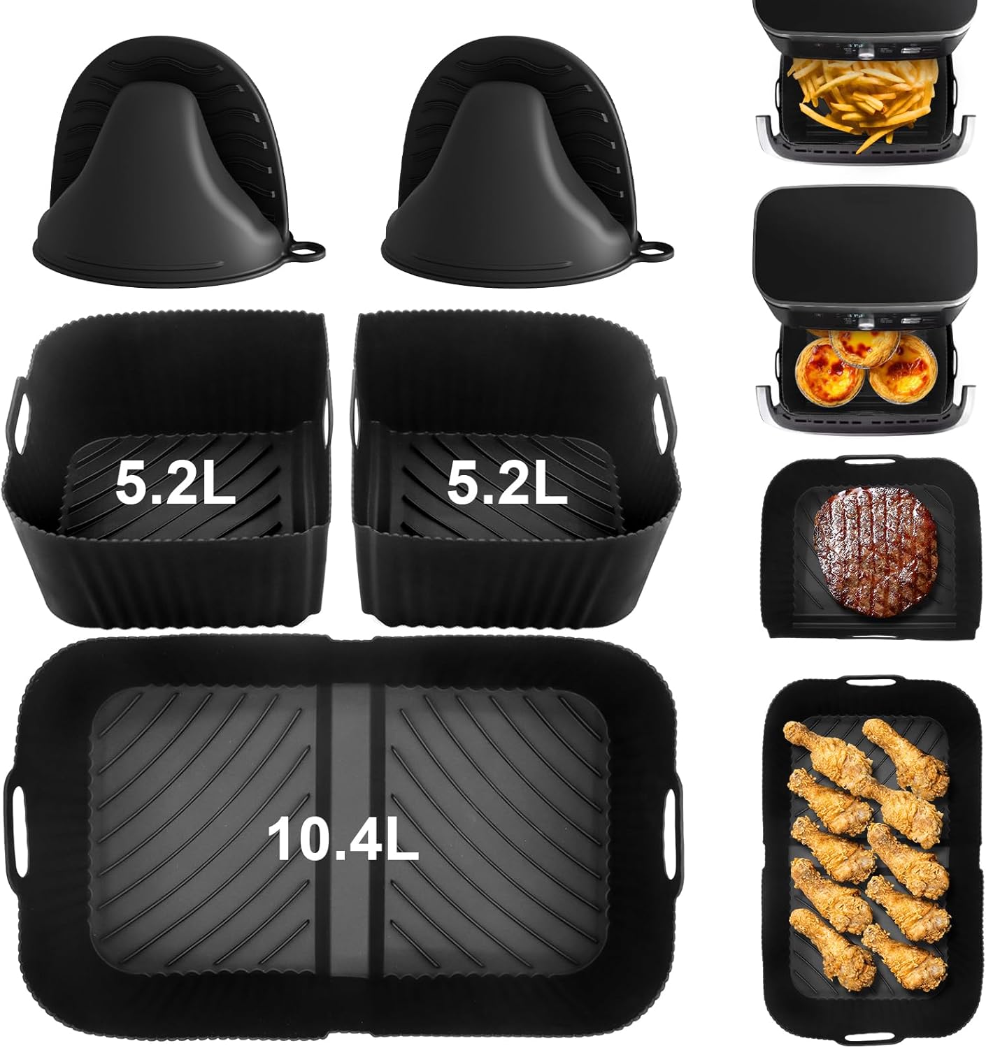 Accessoires air fryer - lot de 3 - 10,4L - compatibles Ninja Foodi AF500EU
