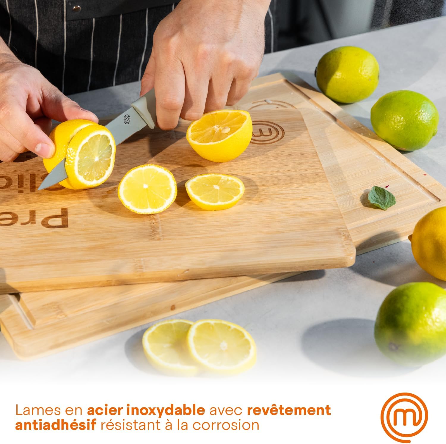 MasterChef - Set de couteaux 3 pièces - inox, manche ergonomique, antiadhésif