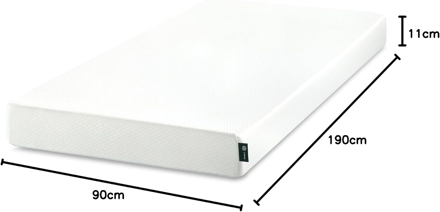 Zinus - Matelas Memoire de Forme 90x190 cm, 11 cm, 5 zones, ferme