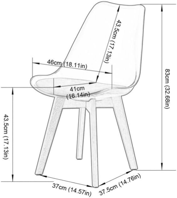 EGGREE - chaises scandinaves lot de 6 - bois hêtre, coussin cuir, dossier transparent, test SGS