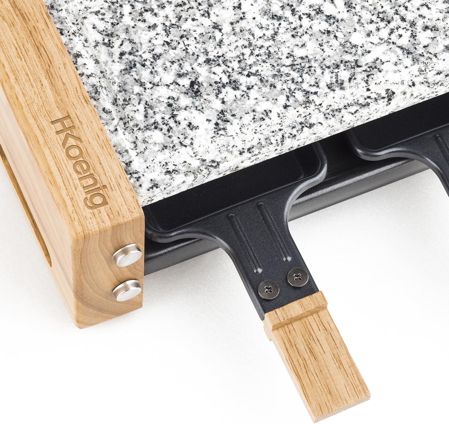 H.Koenig - Raclette Duo WOD2 - compact 2 pers - bois naturel, pierre amovible