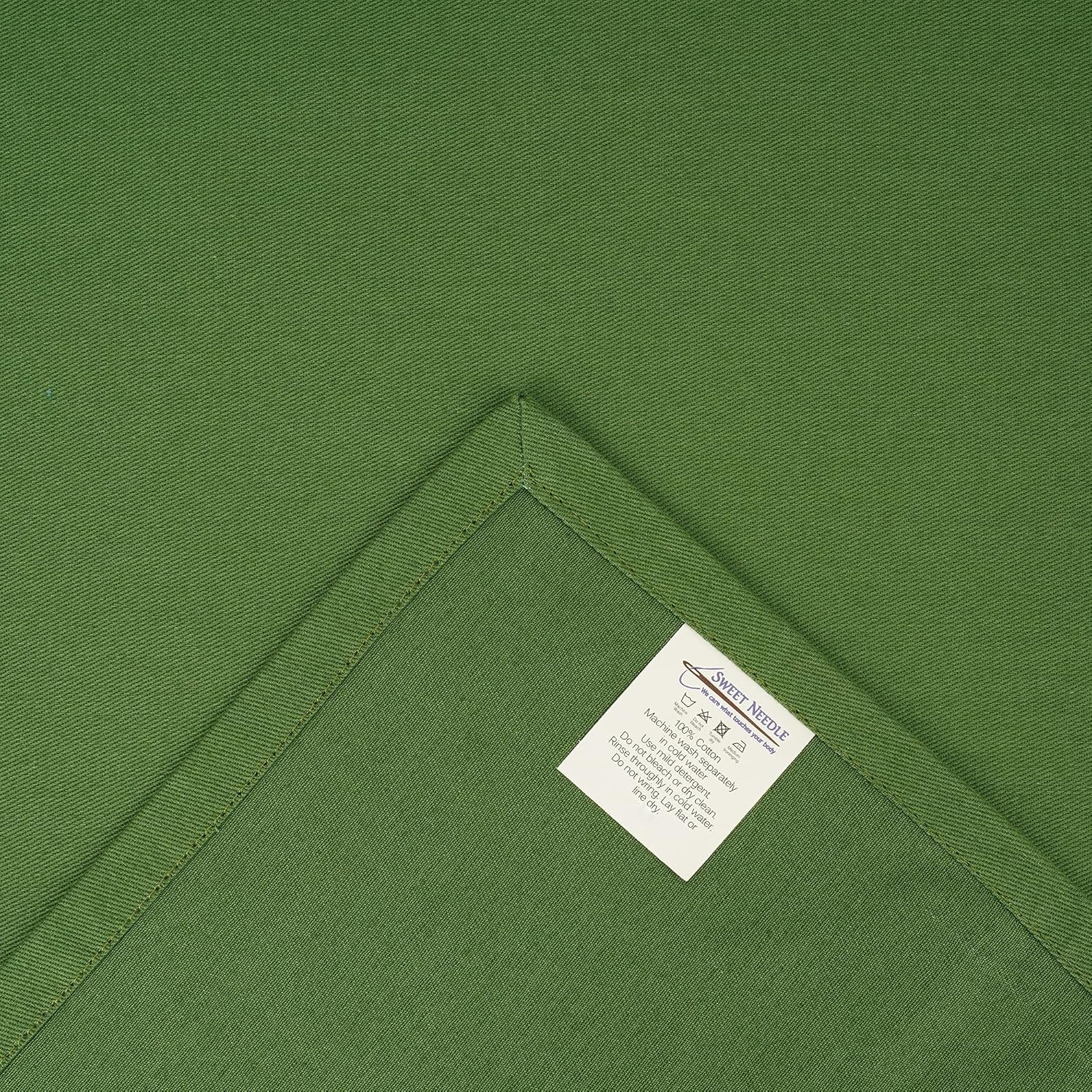 Sweet Needle - serviettes de table surdimensionnées 45x45 cm - coton épais, lot de 12, coins arrondis, vert