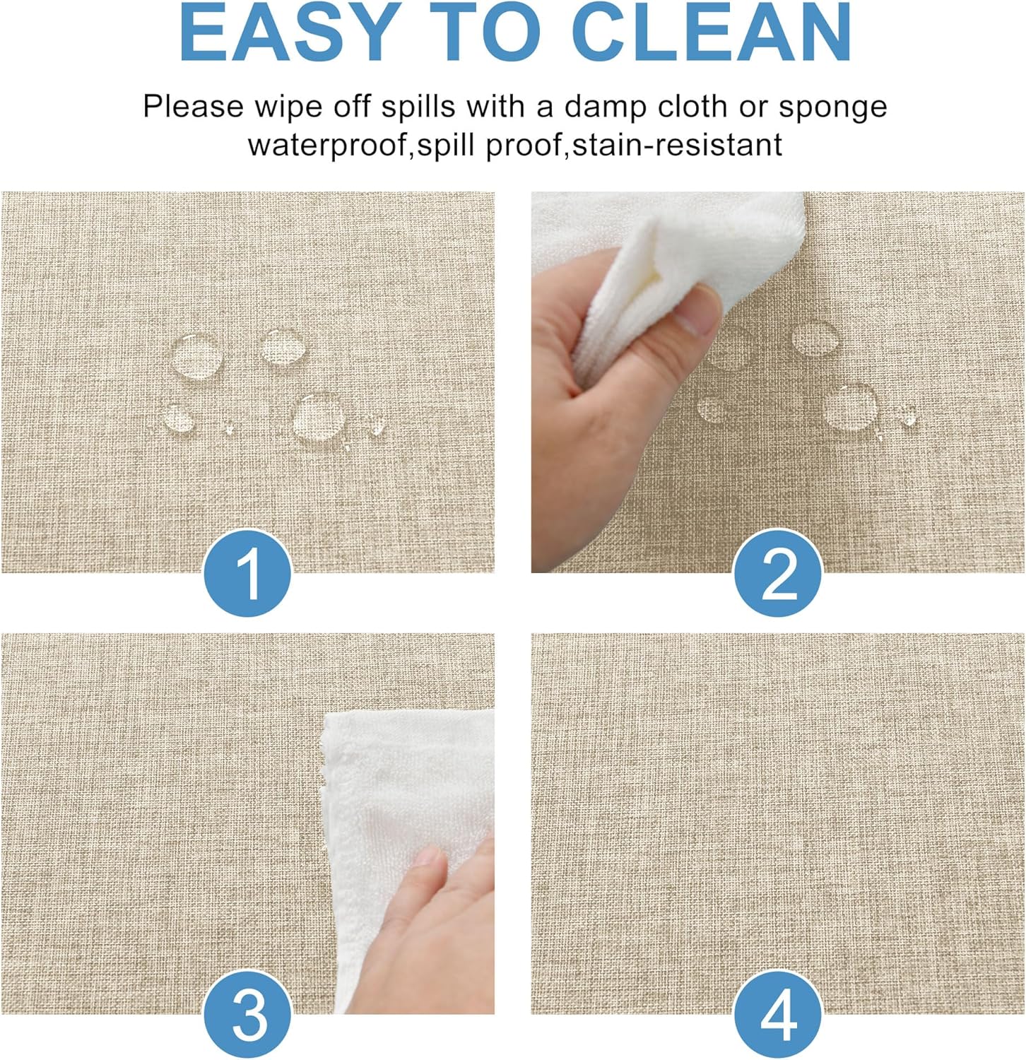 DWCN - nappe aspect lin 135x160cm, lavable, imperméable, anti-taches DWCN